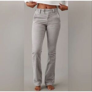 American Eagle Stretch High Rise Kick Boot Cut Corduroy Pants Y2K Gray Size 0